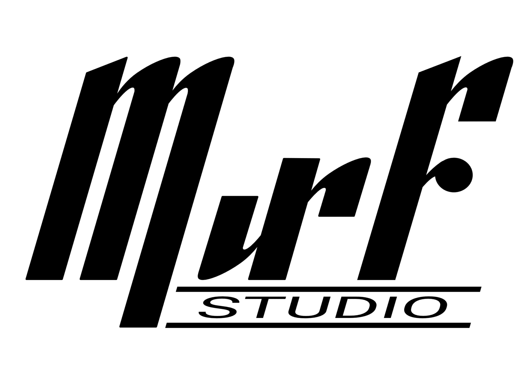 A black and white image of the mark studio logo.