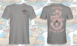 Gray t-shirt with USN anchor design.