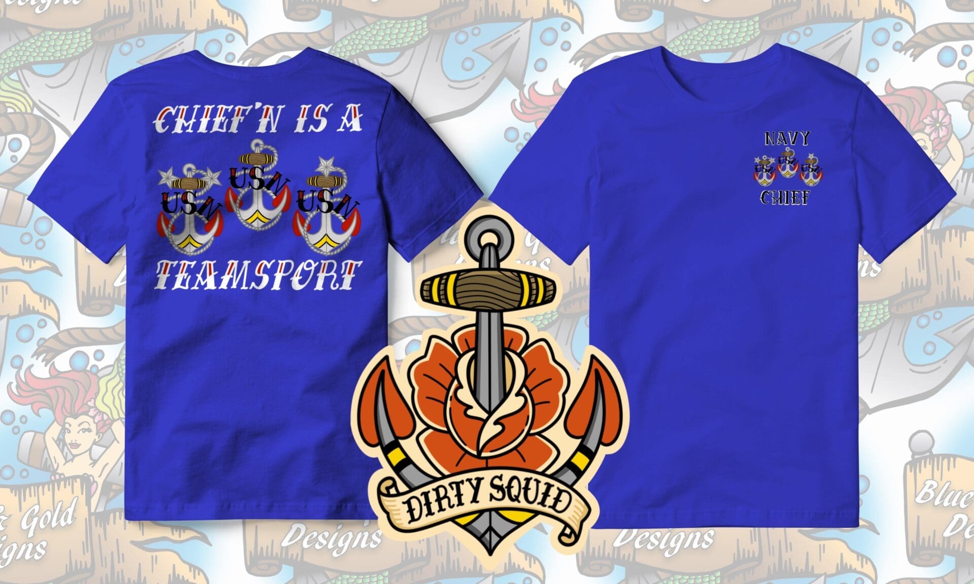 Navy chief t-shirt design with anchor.