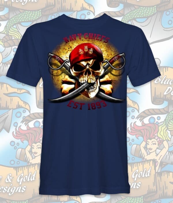 Navy Chief skull and crossbones t-shirt