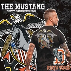 Mustang t-shirt design, Dirty Squid.