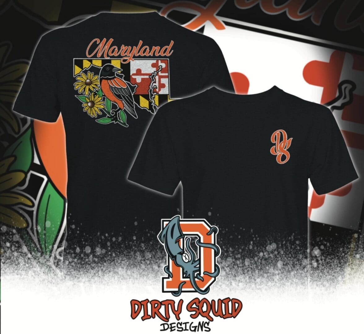 Maryland t-shirt design, Dirty Squid Designs.